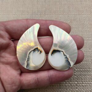 Silver Plated Mother Of Pearl Unique Earrings A7004